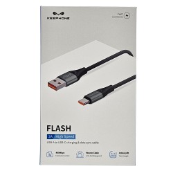 Cablu de date / incarcare rapida Keephone Type-C  - Negru