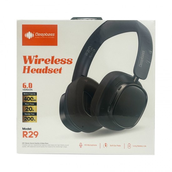 Casti On-Ear Wireless Deepbass R29 - Negru