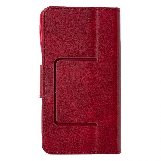 Husa universala pentru telefon de tip carte Red Smart 5.3 - 5.8 inch