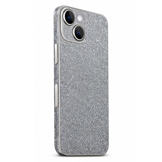 Folie spate cu sclipici pentru telefon VWK Skin  - Argintiu