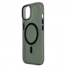 Husa spate Berlia Glaze Magsafe pentru iPhone 15 - Transparent/Negru