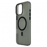 Husa spate Berlia Glaze Magsafe pentru iPhone 15 Pro Max - Transparent/Negru