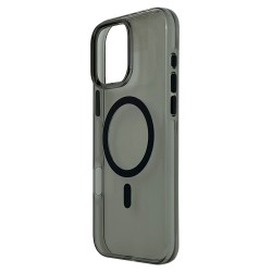 Husa spate Berlia Glaze Magsafe pentru iPhone 15 Pro Max - Transparent/Negru