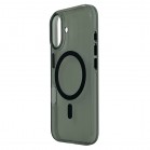 Husa spate Berlia Glaze Magsafe pentru iPhone 16 - Transparent/Negru