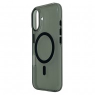 Husa spate Berlia Glaze Magsafe pentru iPhone 16 - Transparent/Negru