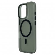 Husa spate Berlia Glaze Magsafe pentru iPhone 16 Pro - Transparent/Negru