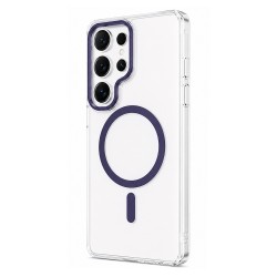 Husa spate pentru Samsung Galaxy S25 Ultra Berlia Sheen Magsafe - Transparent/Mov