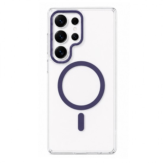 Husa spate pentru Samsung Galaxy S25 Ultra Berlia Sheen Magsafe - Transparent/Mov