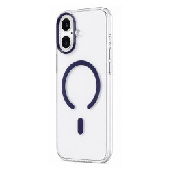 Husa spate pentru iPhone 17 Berlia Sheen Magsafe - Transparent/Mov