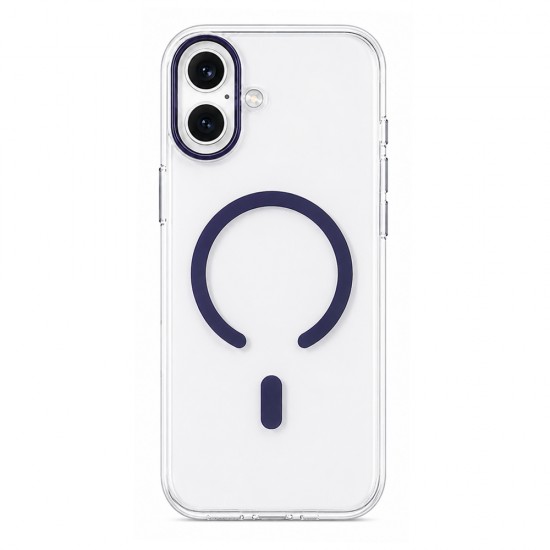 Husa spate pentru iPhone 17 Berlia Sheen Magsafe - Transparent/Mov