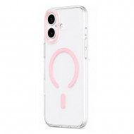 Husa spate pentru iPhone 17 Berlia Sheen Magsafe - Transparent/Roz