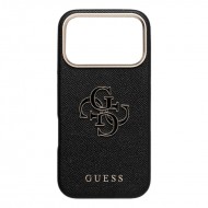 Husa spate pentru iPhone 17 Pro Max Guess Metal Logo - Negru