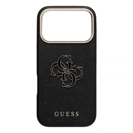 Husa spate pentru iPhone 17 Pro Max Guess Metal Logo - Negru