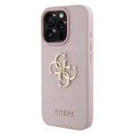 Husa spate pentru iPhone 17 Pro Max Guess Metal Logo - Pink