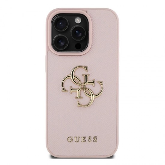 Husa spate pentru iPhone 17 Pro Max Guess Metal Logo - Pink