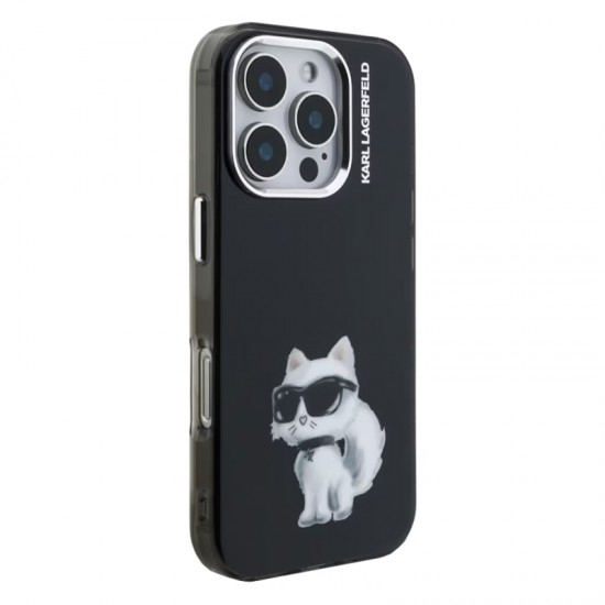Husa spate pentru iPhone 16 Pro Max Karl Lagerfeld Aquarelle - Negru