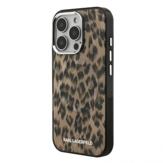 Husa spate pentru iPhone 16 Pro Max Karl Lagerfeld Leopard - Magsafe