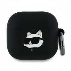 Husa din silicon pentru AirPods 4 Karl Lagerfeld 3D Logo NFT- Negru
