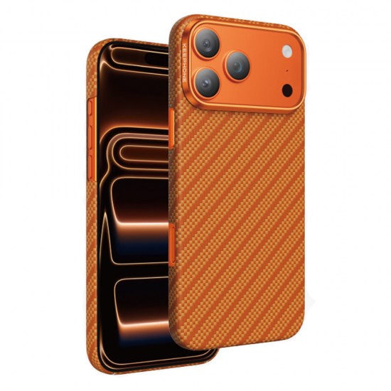 Husa spate pentru iPhone 17 Pro Keephone Kevilar Magsafe - Coral Portocaliu
