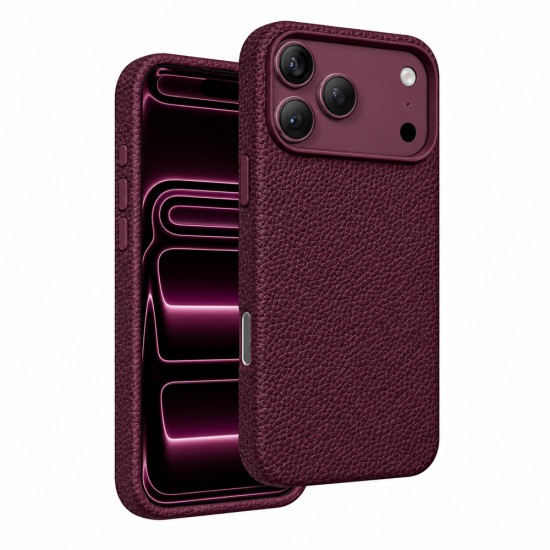 Husa spate pentru iPhone 17 Pro Keephone Lycucci - Burgundy