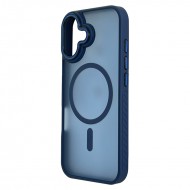 Husa spate pentru iPhone 17 Matte Case Magsafe - Semitransparent/Albastru