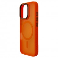 Husa spate pentru iPhone 16 Pro Matte Case Magsafe - Semitransparent/Orange