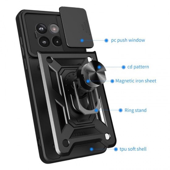 Husa spate pentru iPhone 15 Slide Case - Negru