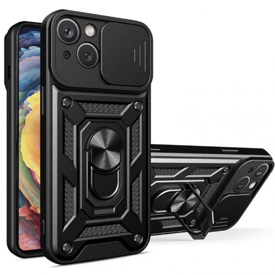 Husa spate pentru iPhone 15 Slide Case - Negru