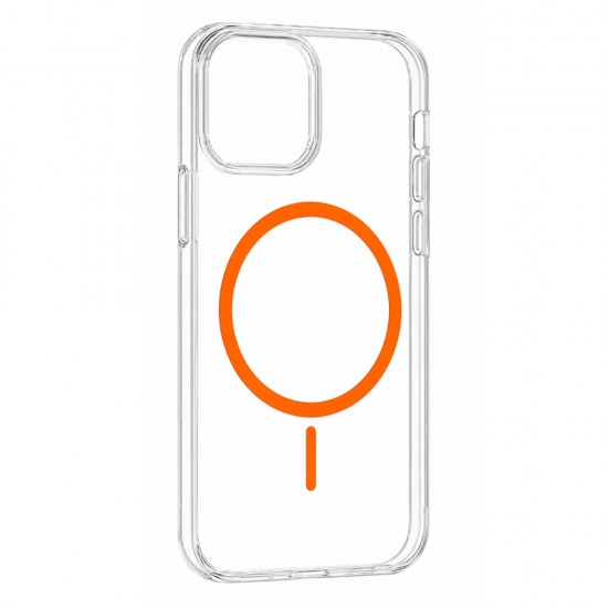 Husa spate pentru iPhone 17 Pro Max Clear Magsafe - Portocaliu