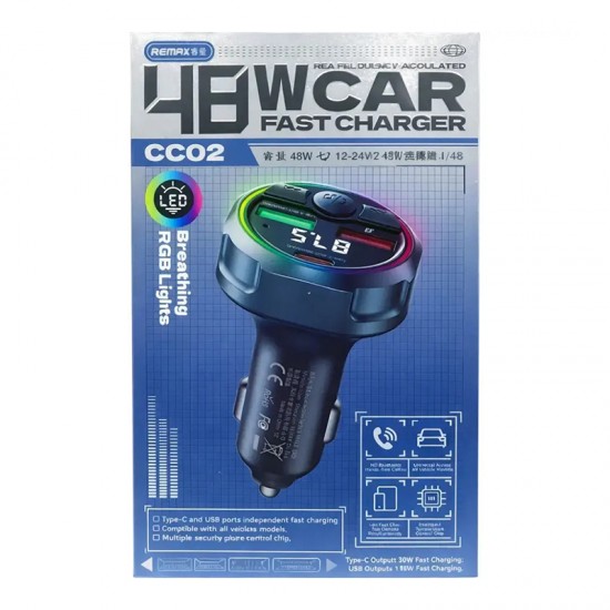 Incarcator auto cu functie de modulator FM Remax C02