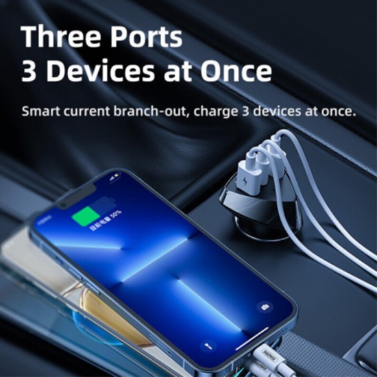 Incarcator auto universal REMAX RC323  - 2 x USB-A, 1x USB-C