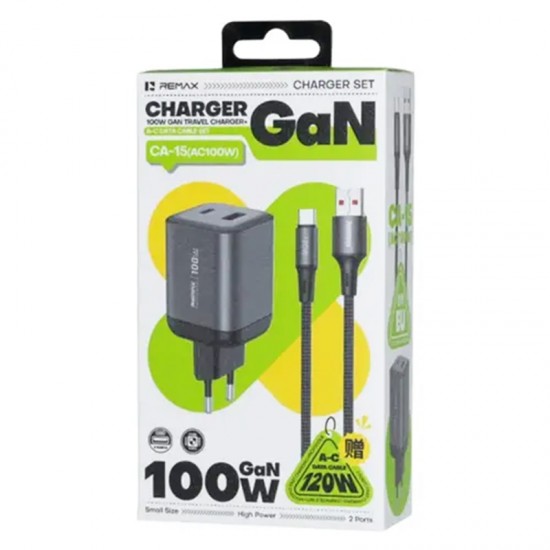 Incarcator Remax CA15 Type-C Plus USB-A 100W - Alb
