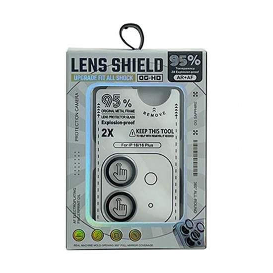 Protectie camera foto Shock pentru iPhone 16 - Black