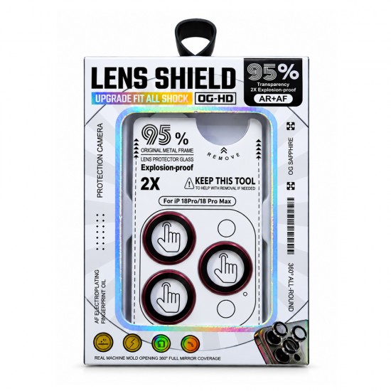 Protectie camera foto Shock pentru iPhone 18 Pro - Burgundy