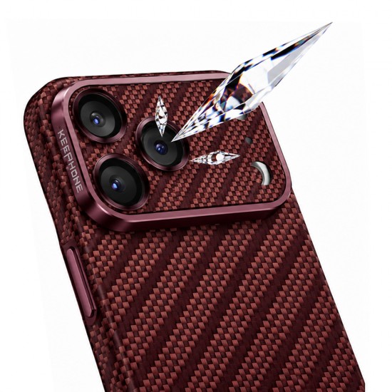Protectie camera full Kevlar pentru iPhone 18 Pro - Burgundy