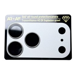 Protectie camera full diamond pentru iPhone 17 Pro - Silver
