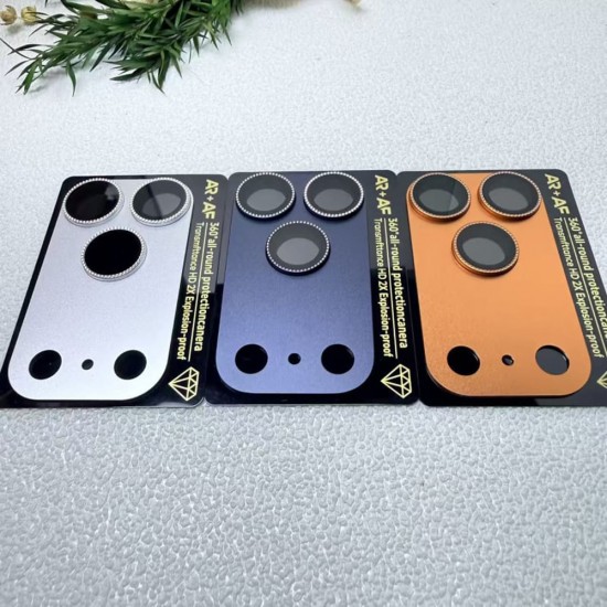 Protectie camera full diamond pentru iPhone 17 Pro Max - Orange