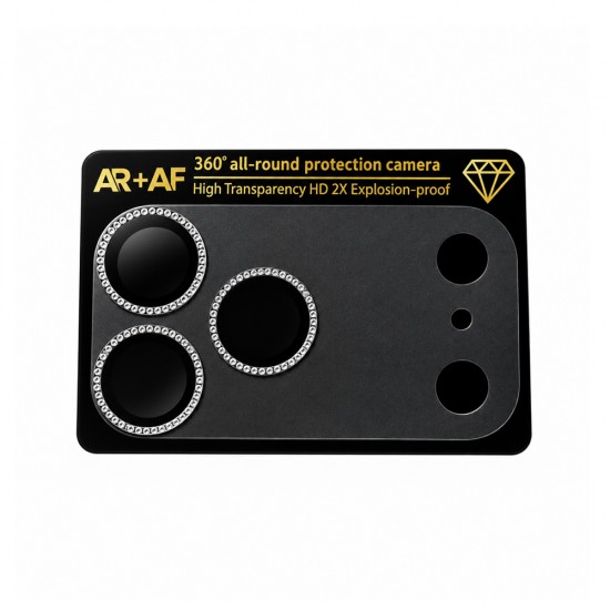 Protectie camera full diamond pentru iPhone 18 Pro - Gri închis