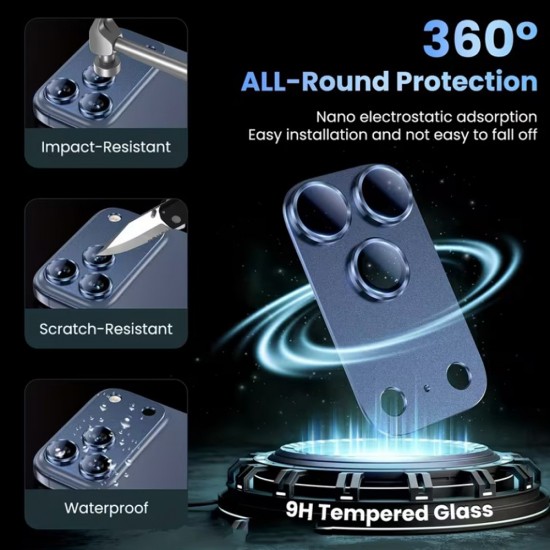 Protectie camera full pentru iPhone 17 Pro Max - Blue