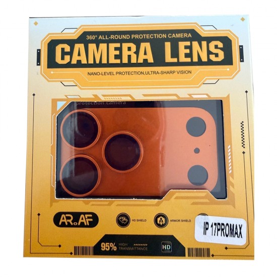 Protectie camera full pentru iPhone 17 Pro Max - Orange