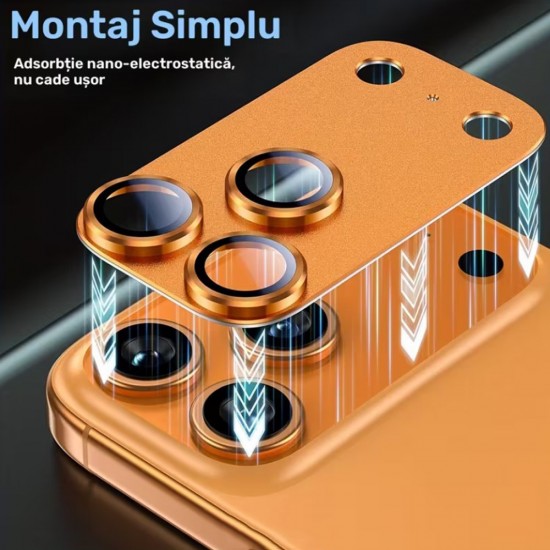 Protectie camera full pentru iPhone 17 Pro Max - Orange