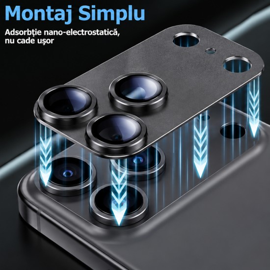 Protectie camera full pentru iPhone 18 Pro - Negru