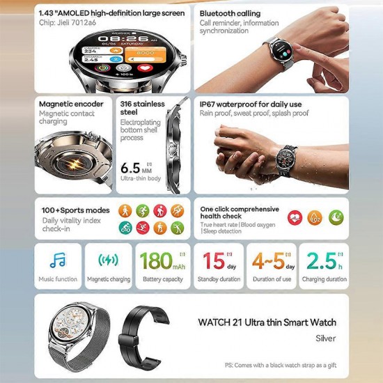 Smartwatch REMAX W21 Ultra-Thin