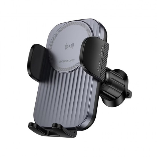 Suport auto magnetic, grila ventilatie, pentru telefon cu incarcare Wireless - Borofone BH221