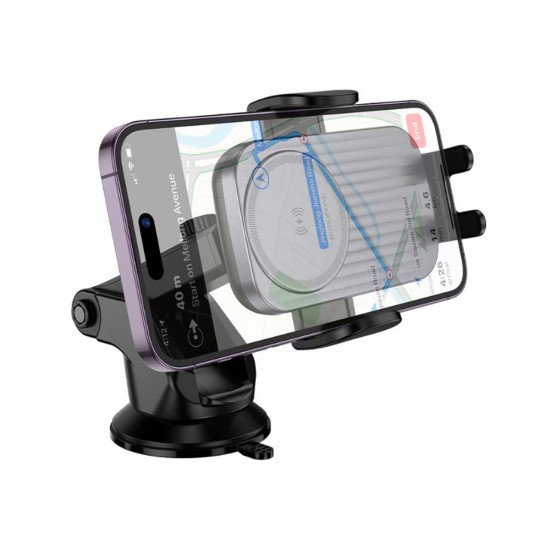 Suport auto magnetic, grila ventilatie, pentru telefon cu incarcare Wireless - Borofone BH222