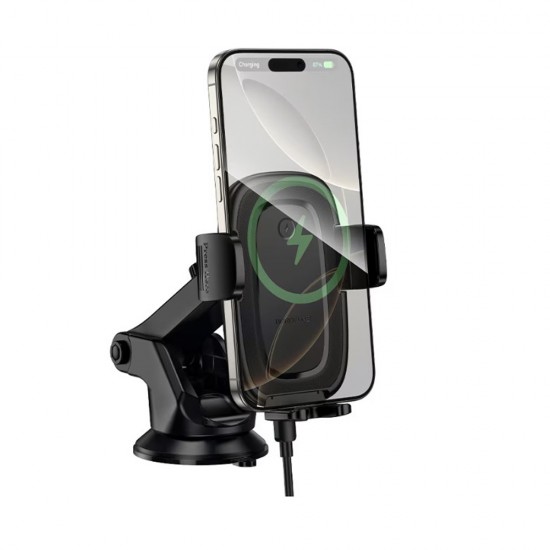 Suport auto magnetic, grila ventilatie, pentru telefon cu incarcare Wireless - Borofone BH223