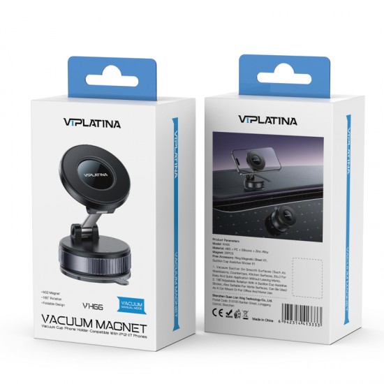 Suport auto magnetic, cu ventuza, pentru telefon - VIPLATINA VH66