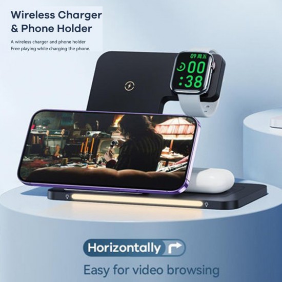 Suport magnetic pentru telefon 3 in 1, cu incarcare wireless - REMAX W70