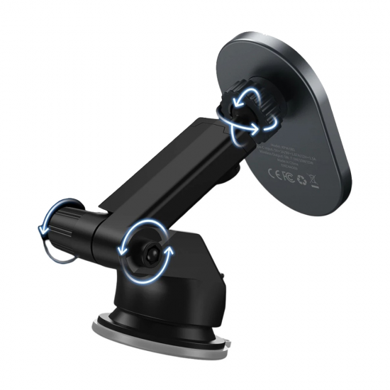 Suport auto magnetic, cu prindere in ventilatie si ventuza pentru parbriz, pentru telefon cu incarcare Wireless - KEEPHONE Kevlar Seanova