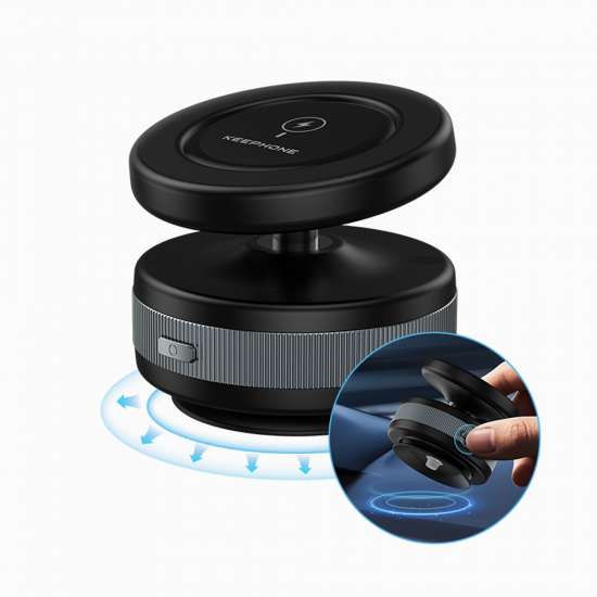 Suport auto magnetic, cu ventuza electrica, pentru telefon cu incarcare Wireless - KEEPHONE Magfirm